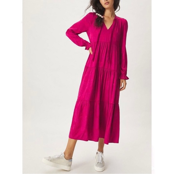 Anthropologie Dresses & Skirts - NWT Maeve by Anthropologie Pink Tiered Maxi Dress